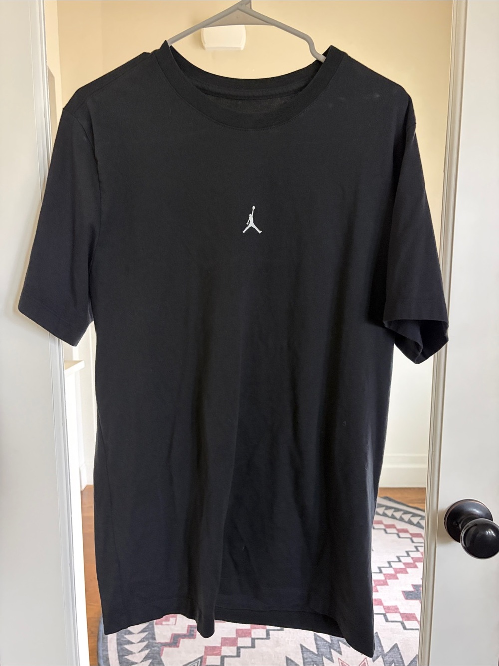 Jordan Black Short Sleeve Tee with White Jumpman